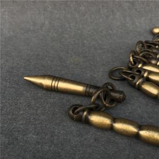 仿古纯铜黄铜九节鞭摆件武术鞭练功鞭古玩杂项铜器工艺品装饰款2