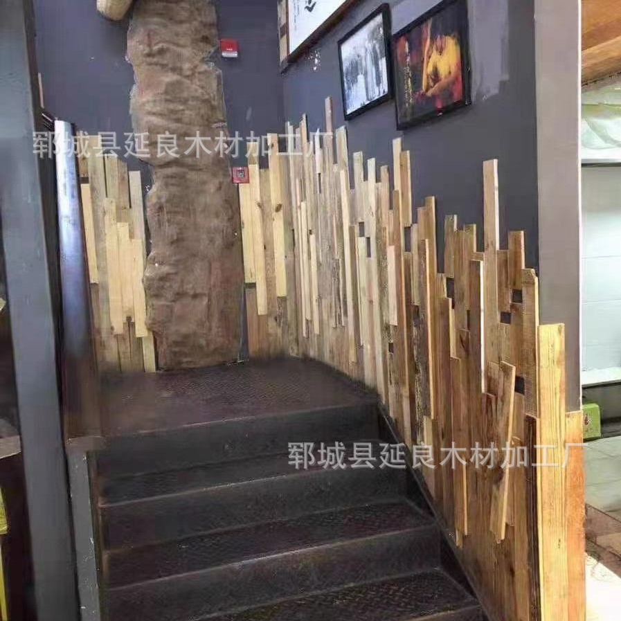 老榆木复古货柜原木民宿客栈酒店装修老木板板材风化老门板榆木板