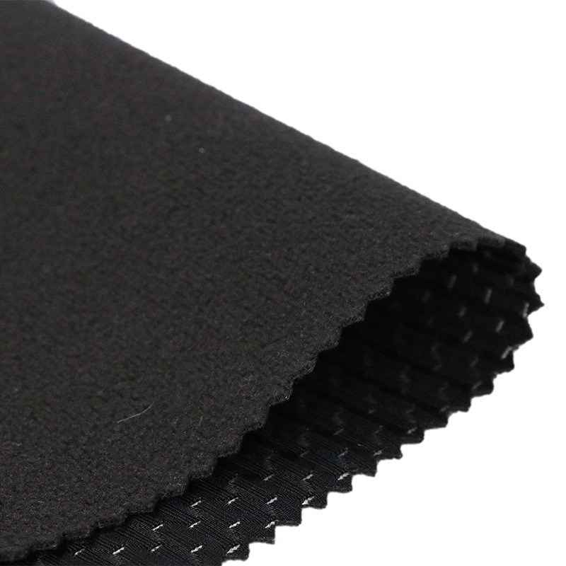 厂家供应莱卡洞洞网布贴摇粒绒复合面料膜防寒防风保暖滑雪服银