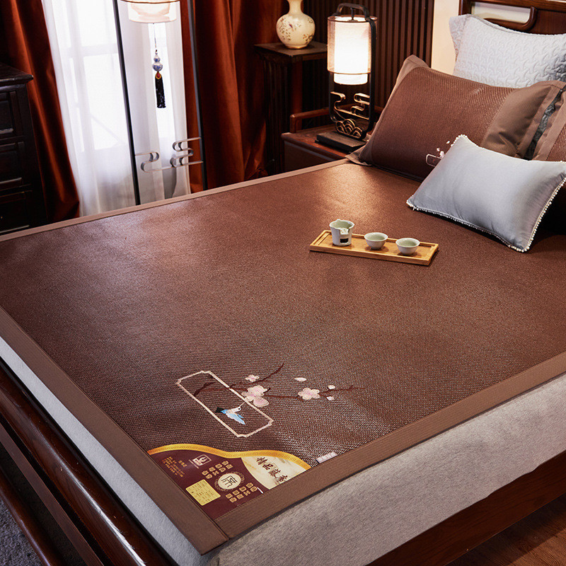 牛皮印尼藤席冰丝凉席夏季裸睡空调席天然正反两用折叠双面草席子