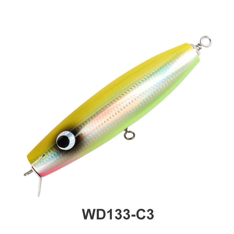 海钓波爬±90g/19.5cm拖钓木头潜水饵马鲛gt海狼船钓仿生路亚假饵
