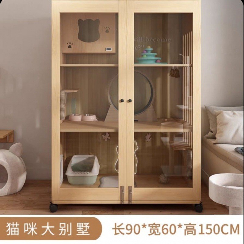 猫别墅猫屋柜猫笼子家用室内猫窝宠物超大自由空间猫咪房子猫舍柜