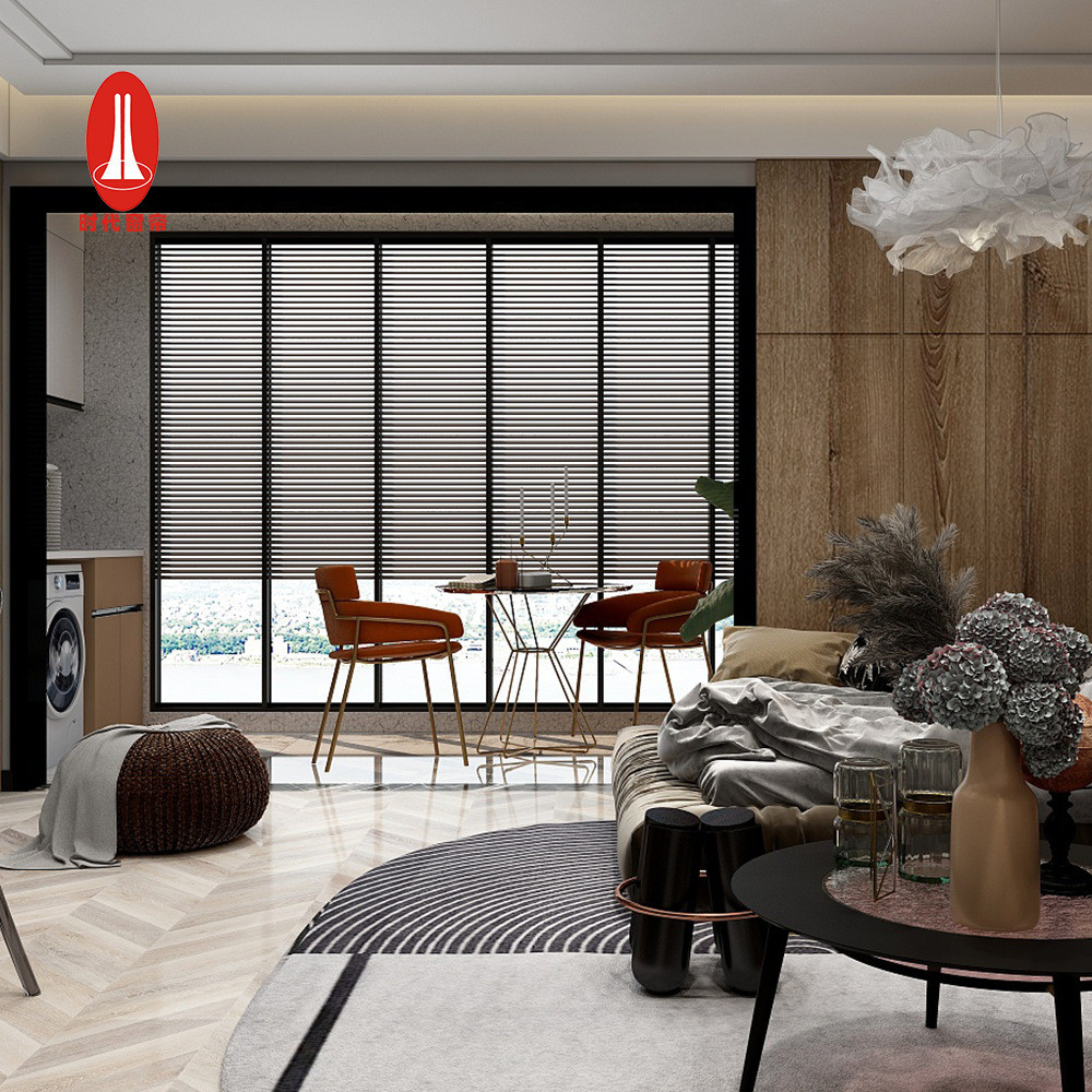 时代窗帘办公室写字楼遮光防水帘百叶帘隔热拉珠控制系统竖铝防水