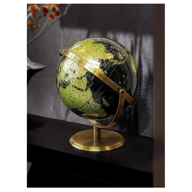 现代地球仪25cm金属欧式摆件办公室书房玄关柜客厅家居装饰品