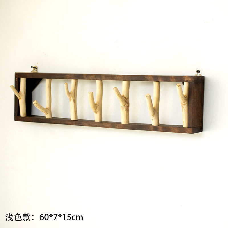 入户门衣帽钩实木墙面中式门口玄关复古挂钩民宿酒店墙壁装饰