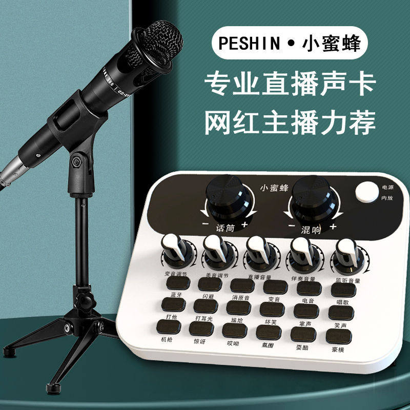 小蜜蜂直播声卡全套装手机电脑通用变声器抖音主播唱歌喊麦麦克风