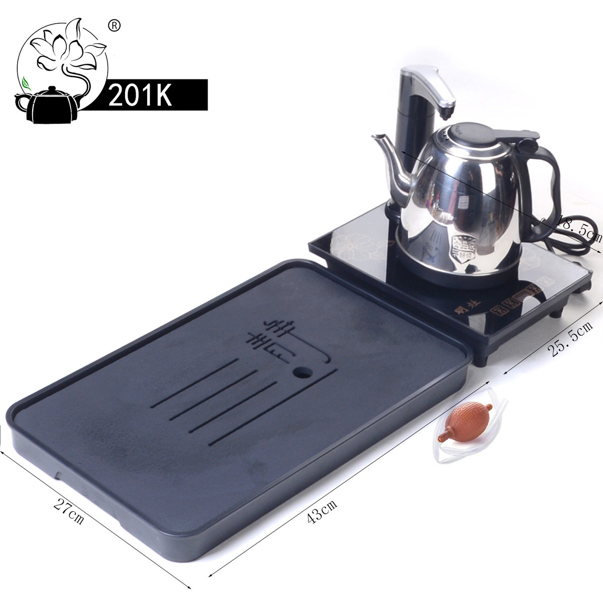 201k茶盘家用日式现代简约小茶台密胺干泡功夫茶具储水竹托盘套装