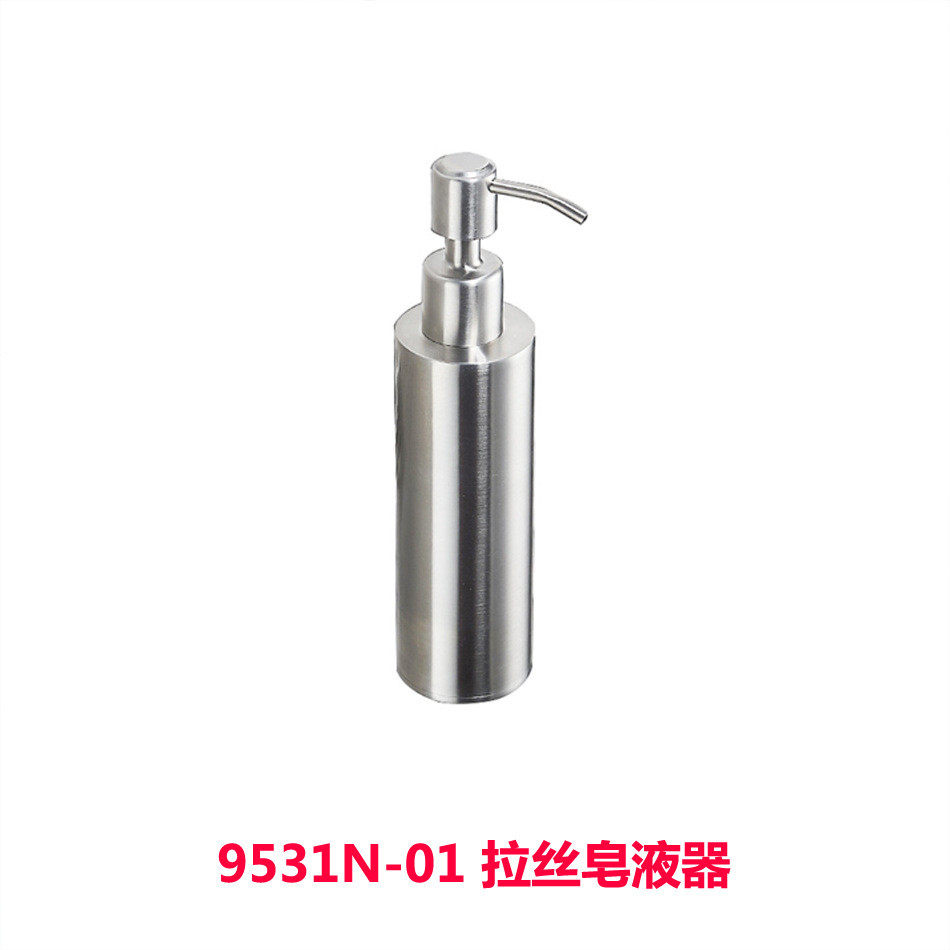 厂家直销304不锈钢皂液器酒店手动按压皂液瓶拉丝壁挂皂液器