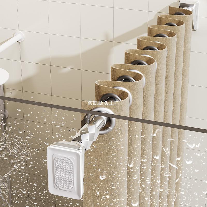 免打孔伸缩浴帘杆窗帘杆衣柜卫生间支撑挂衣杆晾衣架升收缩晾林祥