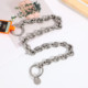 304不锈钢宠物p链双圈金属狗链项圈不夹大型犬毛训狗链宠物项圈