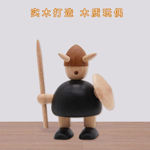 桌创意木质工艺品家居办公桌装饰维京人厂家直销面人摆件卡通摆件