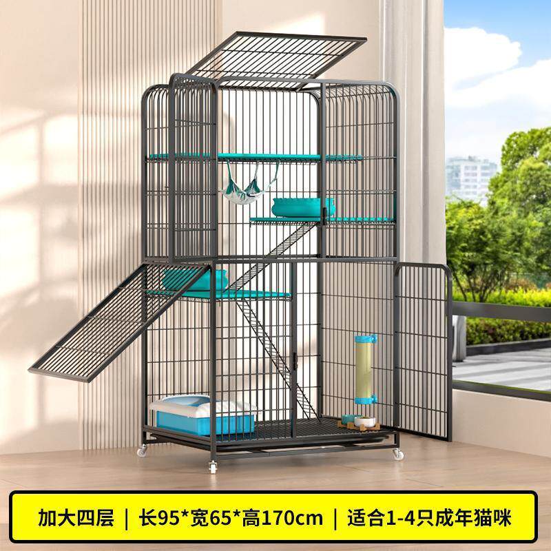一体家用室内超大自由空间带厕所猫笼子猫别墅两层猫舍猫屋猫咪笼