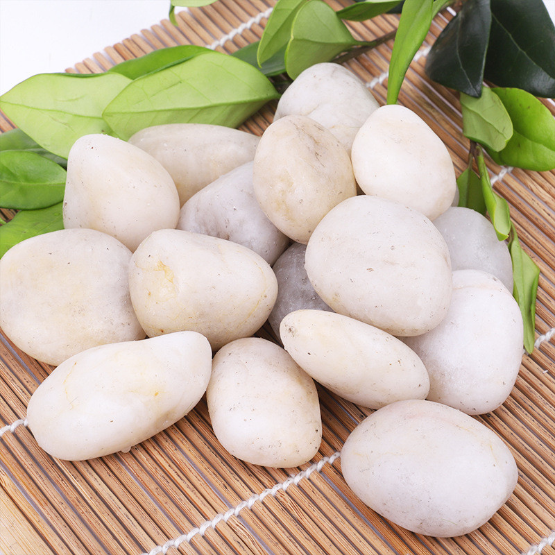 抛光厂家批发工程铺路园林景观普通白色鹅卵石雨花石造景石头