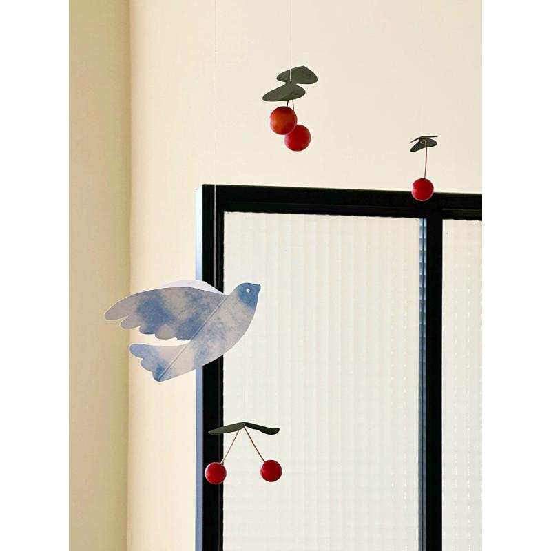 和平鸽樱桃鸟平衡风铃丹麦Flensted Mobiles悬挂吊饰儿童房挂件无