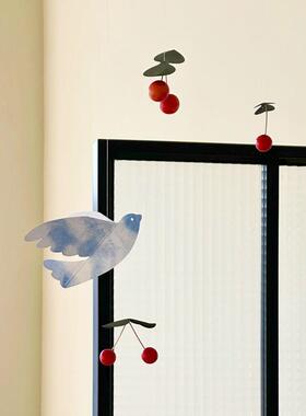 和平鸽樱桃鸟平衡风铃丹麦Flensted Mobiles悬挂吊饰儿童房挂件无