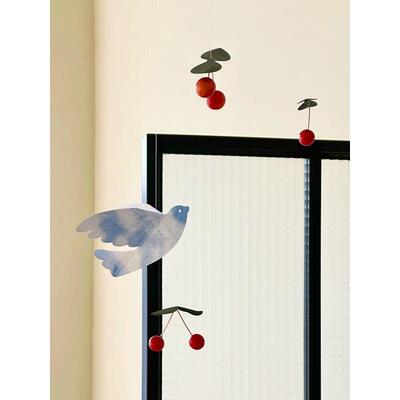 和平鸽樱桃鸟平衡风铃丹麦Flensted Mobiles悬挂吊饰儿童房挂件无