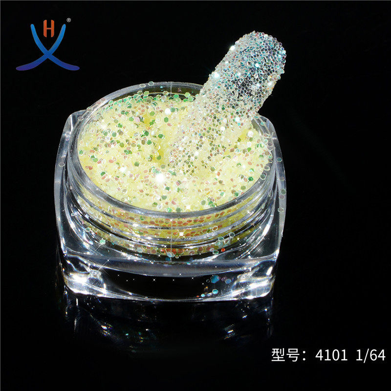 4101砖石闪光带色彩斑斓闪粉流麻的首选亚克力新款美甲亮片