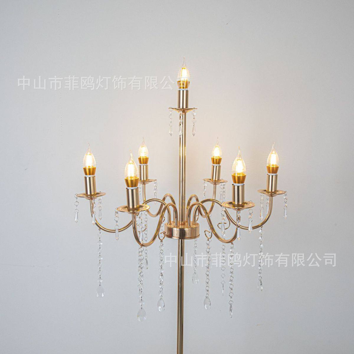 烛台道具欧式铁艺金色电镀路引灯婚礼婚庆发光路引舞台摆件批发