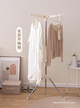 折叠晾衣架落地卧室便携挂衣服架旅行小型简易晒衣架杆室内凉达华
