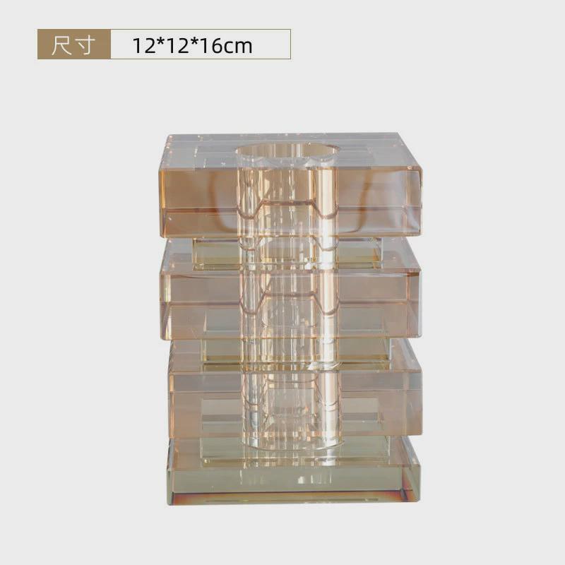 极简现代轻奢摆件插花器玻璃花瓶家居客厅餐桌面样板房间软装饰品