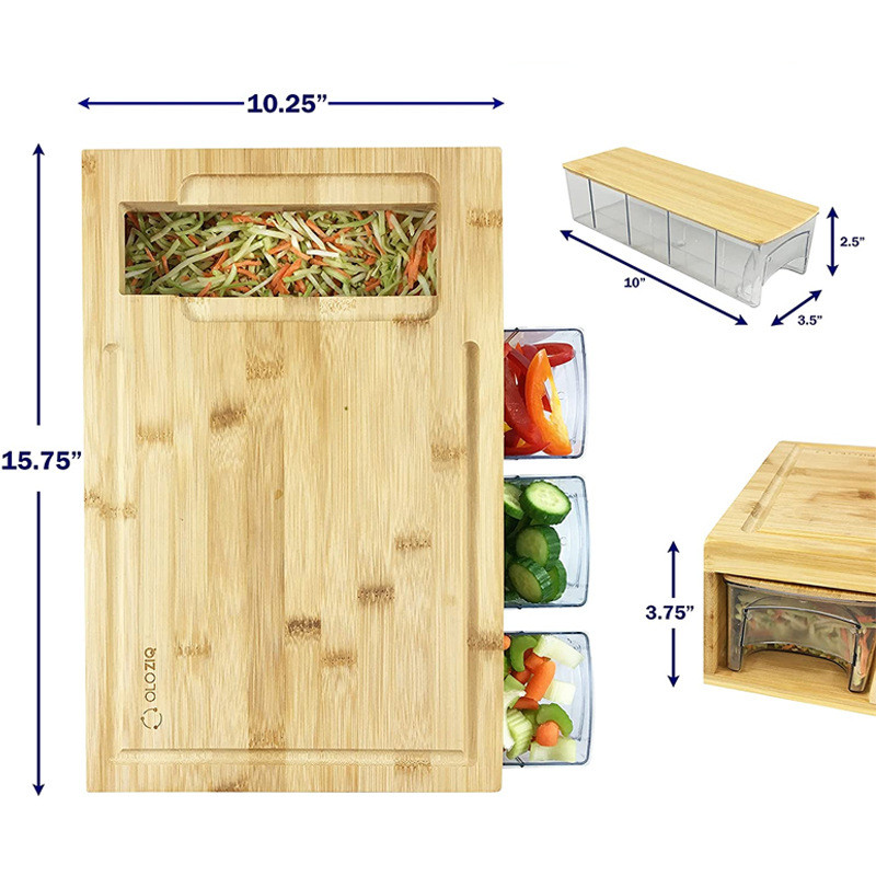 厂家直供家用竹竹制切菜板砧板实木菜板抽屉式分格式分类菜板