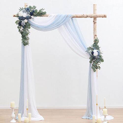 拱门家婚礼装饰三件套帷幔雪纺纱迎宾花水排花厂仿真花直供