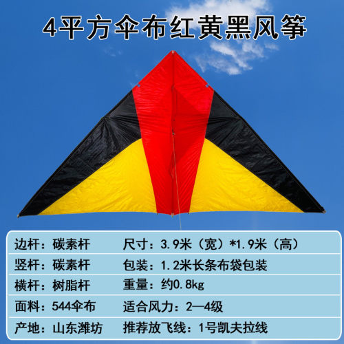 批发风筝大型三角伞布飞杆成人微风风筝544软伞布易碳新款风筝