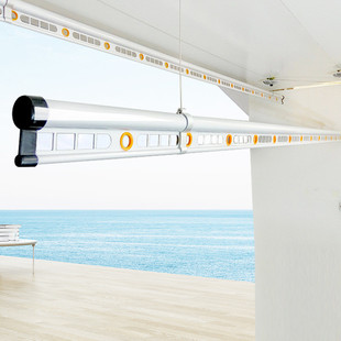 zq手摇升降晾衣架铝杆子晒衣架晾衣服杆子配件无双杆阳台室内凉衣