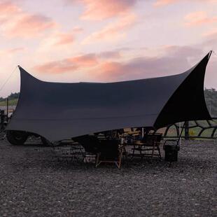 热销morningstar超轻多人天露营轻量化防雨遮阳便携25平八角黑胶