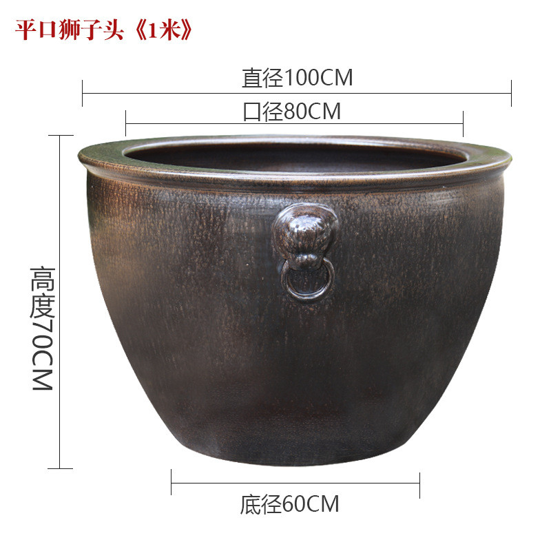 景德镇陶瓷鱼缸户外庭院大水缸民间老旧老式睡莲荷花缸古法养鱼缸