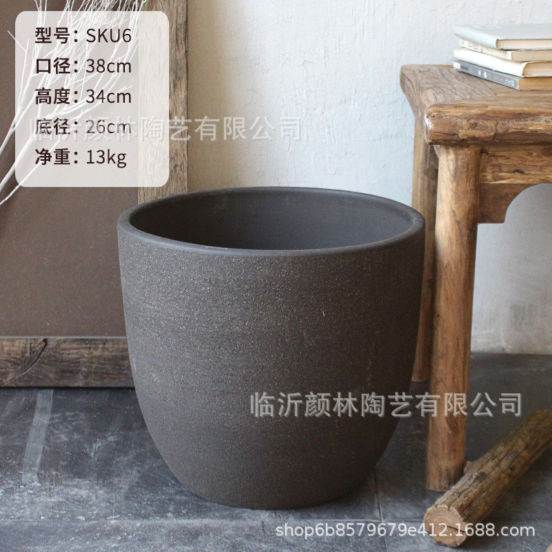 中号陶盆北欧花盆紫砂盆客厅花盆园艺景观盆款粗陶盆透气花盆