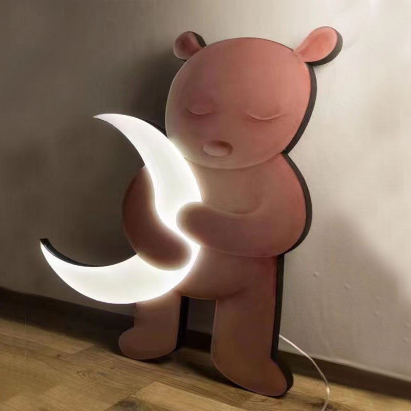 立体卡通亚克力LED发光实物画现代客厅挂画玄关走廊极简装饰画图片