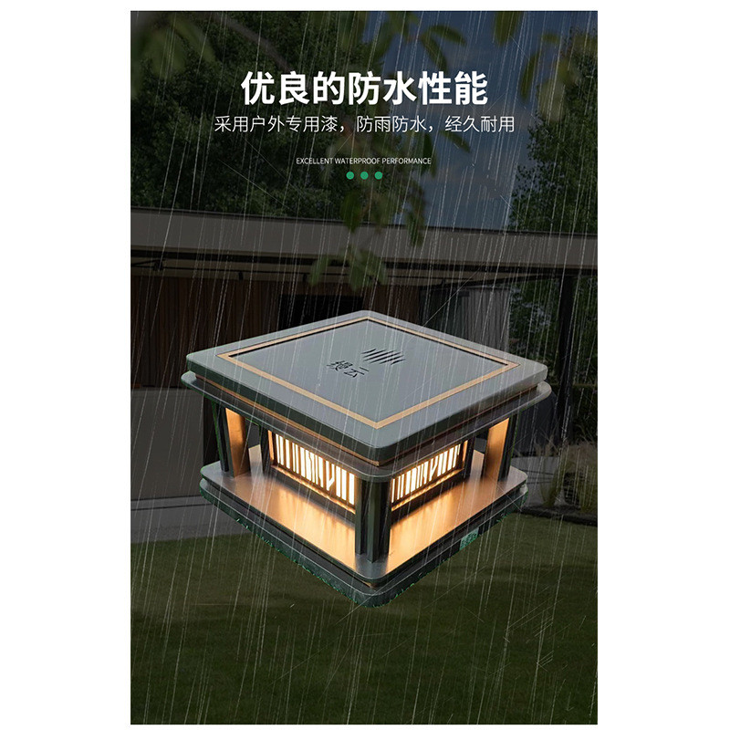 热销防水柱头灯不锈钢庭院大门柱灯围墙户外灯接电别墅墙头柱子灯