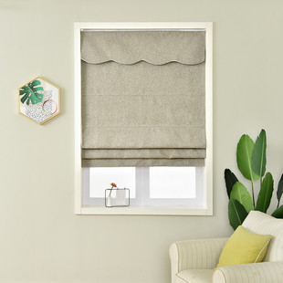 t9j5素色纯色批发双层罗马帘窗帘全遮光短帘小窗帘卧室提拉升降帘