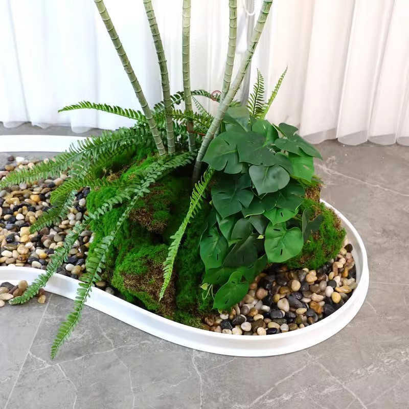 仿真植物造景硅胶围栏围条室内绿植围边围挡阳台遮挡线底座可造型