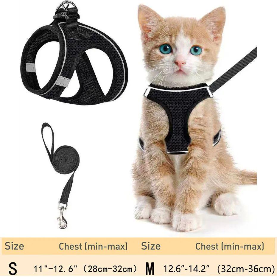 Cat Harness and Leash for Walking Escape Proof, Adjustable K