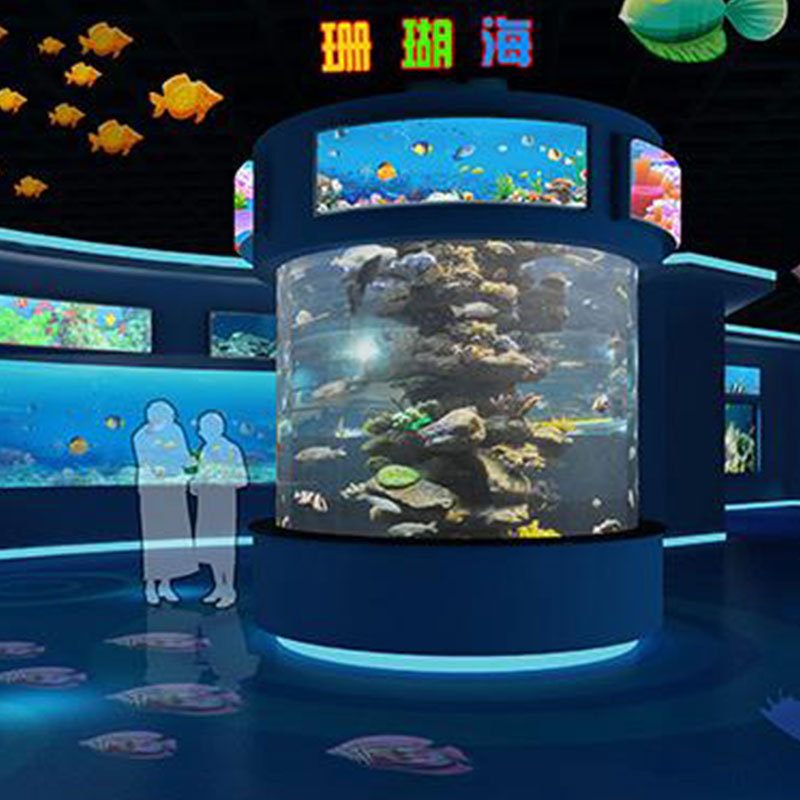 大型工程设计玻璃鱼缸海洋馆水族箱亞克力超大型一体式亚克力鱼缸