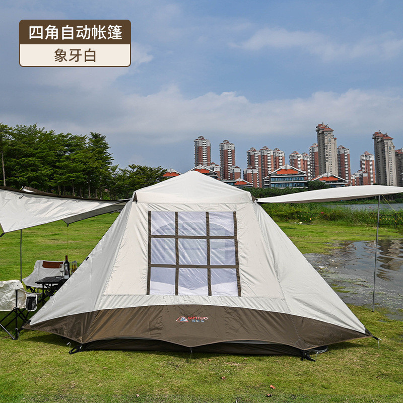 便携式钓鱼防雨速开帐篷双层帐篷防蚊虫遮阳防寒保暖海边垂钓帐篷