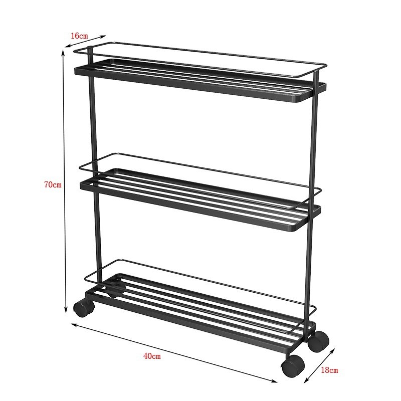 浴室铁艺移动置物架落地多层收纳架洗手间缝隙小推车可夹缝储物架