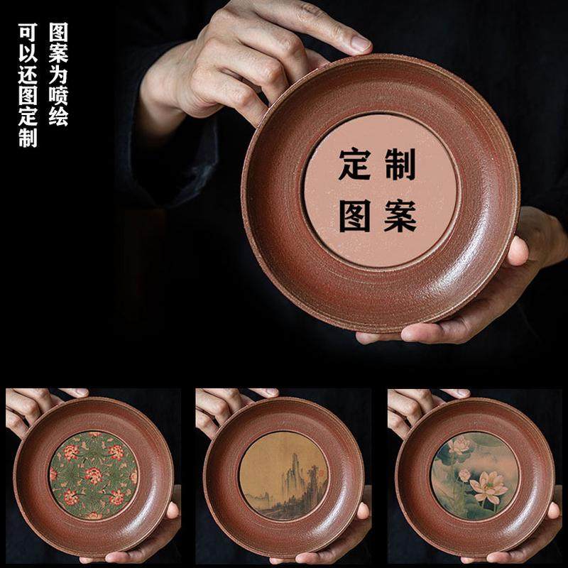 热销老壶承紫砂壶干泡台储水承壶蓄水养壶粉引手工粗陶托盘底座茶