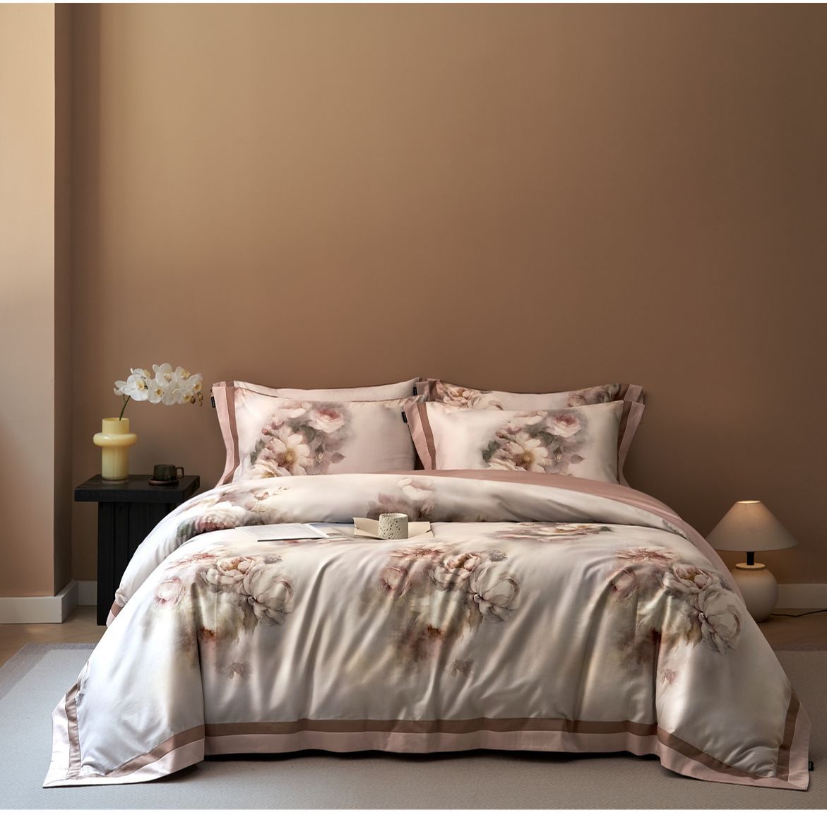 【南方生活】全棉双宽边拼角数码印花四件套ZY005