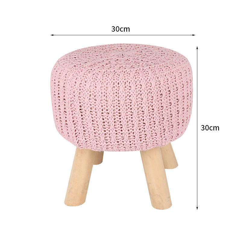 布艺小凳子家用矮凳网红实木北欧ins板凳脚凳木凳子儿童可爱圆凳
