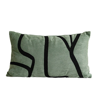 靠枕车用色系腰枕简约北欧风沙发腰绿办公室靠垫长条形抱枕套轻奢