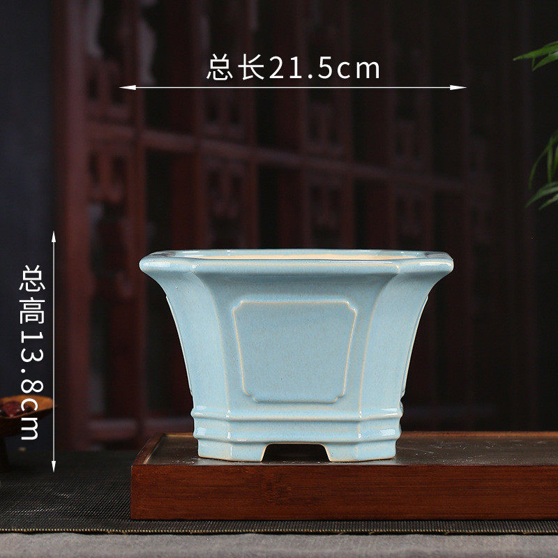 釉宜兴水紫砂花盆批发桌面创意装饰摆件复古六方绿萝多肉盆景yz14,鲜花速递/花卉仿真/绿植园艺,花盆,淘宝优惠券,粉丝福利购,淘宝优惠卷