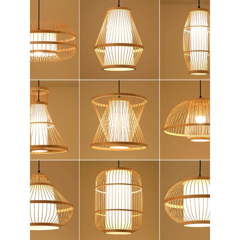 竹编灯笼吊灯中式火锅店饭店餐馆竹艺灯店铺商用民宿茶室日式灯具,家装灯饰光源,餐厅吊灯,淘宝优惠券,粉丝福利购,淘宝优惠卷