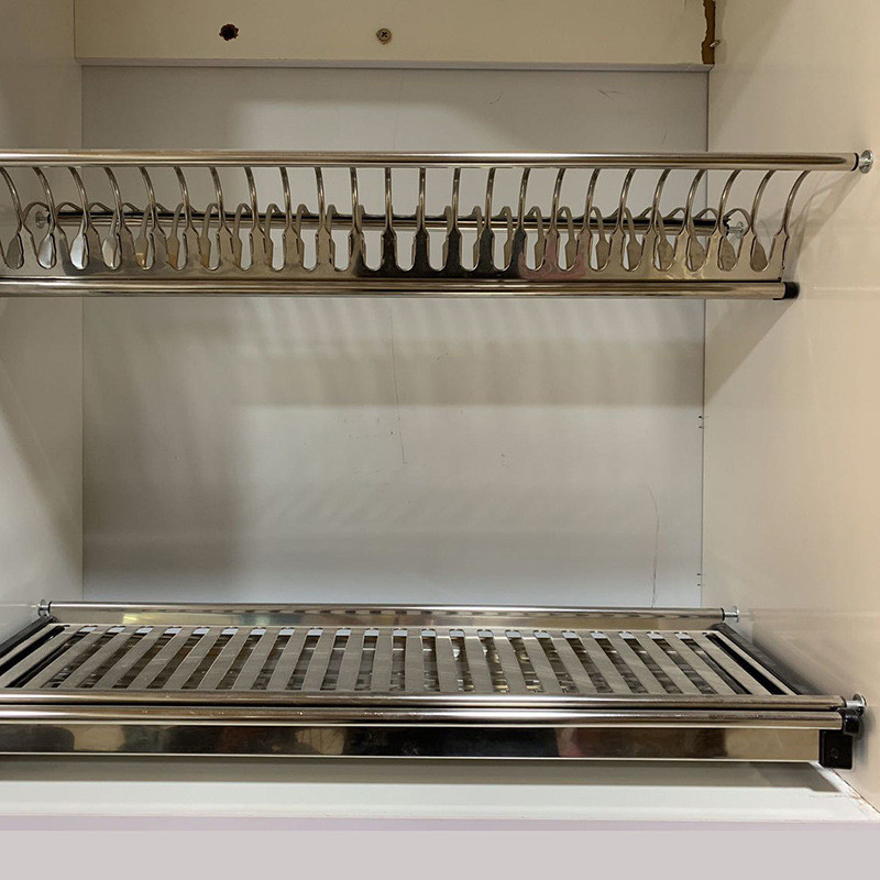 橱柜拉篮不锈钢用品厨房置物架沥水碗架碟架厨具碗碟架收纳架