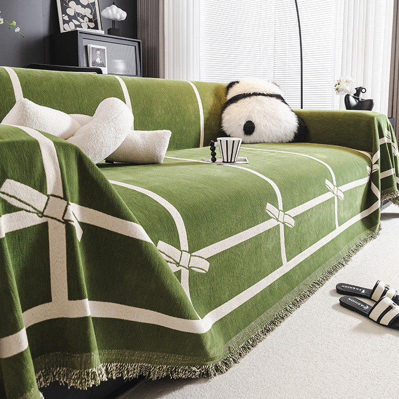 铺高级感沙发布盖布一片式全包防滑耐脏沙发雪尼尔巾英伦风沙发巾