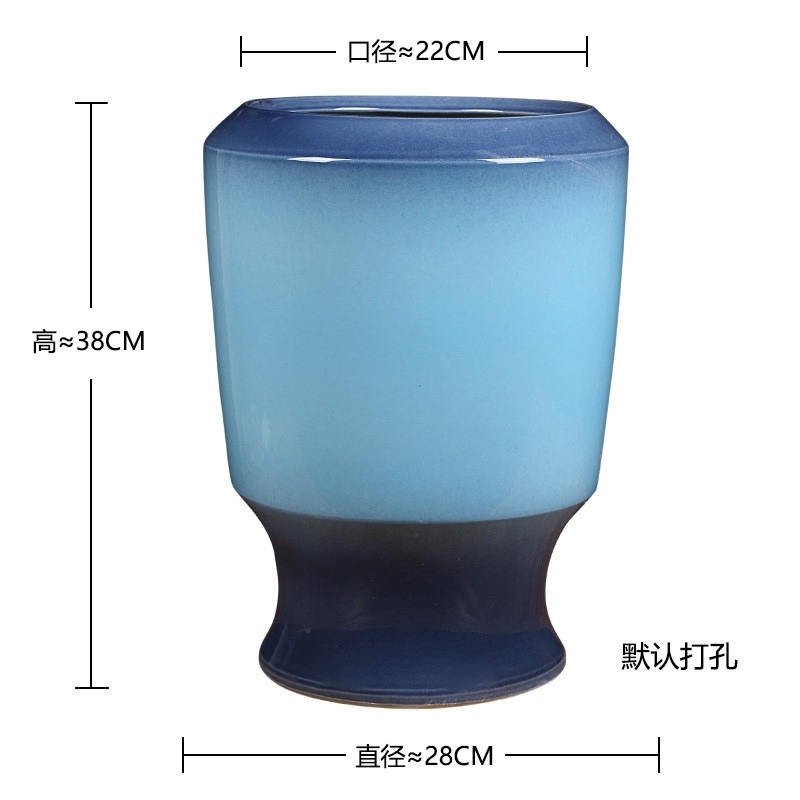 景德镇陶瓷装饰摆件花瓶颜色釉水培插花高脚客厅玄关花卉绿植盆栽