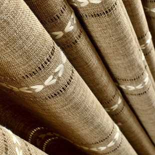 梭织加厚高精密简料提花窗帘布料 柯桥厂家新款 麻结