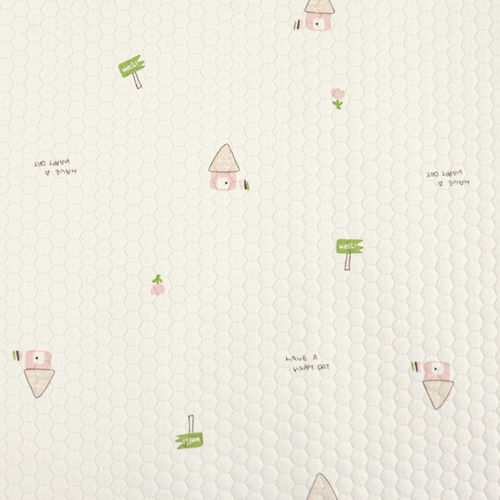 两面全棉蜂巢提花空气层原布料印花三层夹棉面料夹丝棉保暖白